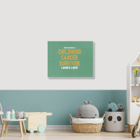 Never Underestimate The Strength Of A Childhood Cancer Warrior Landscape Canvas Print | Artistshot