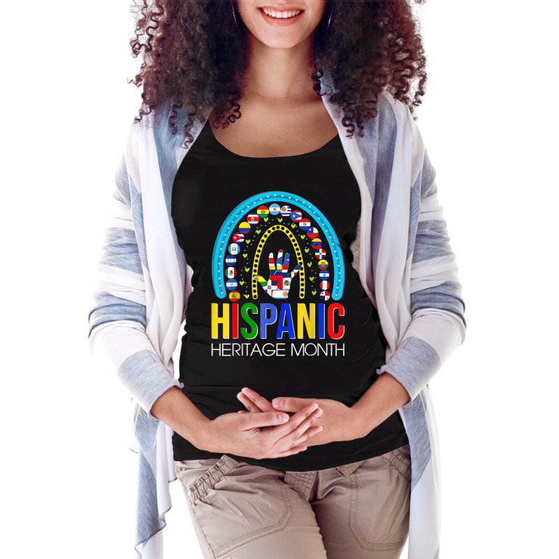 National Hispanic Heritage Month Rainbow Latin Flags Maternity Scoop Neck T-shirt by Blimpie | Artistshot