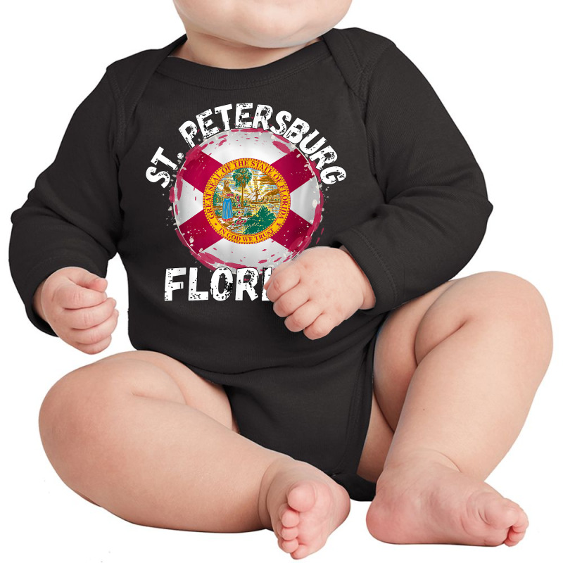 Retro St. Petersburg Florida Apparel Long Sleeve Baby Bodysuit by Fly | Artistshot