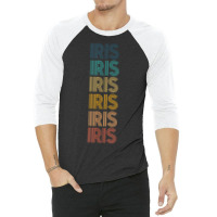 Retro Vintage Iris Classic Name Cool 80s 90s 3/4 Sleeve Shirt | Artistshot