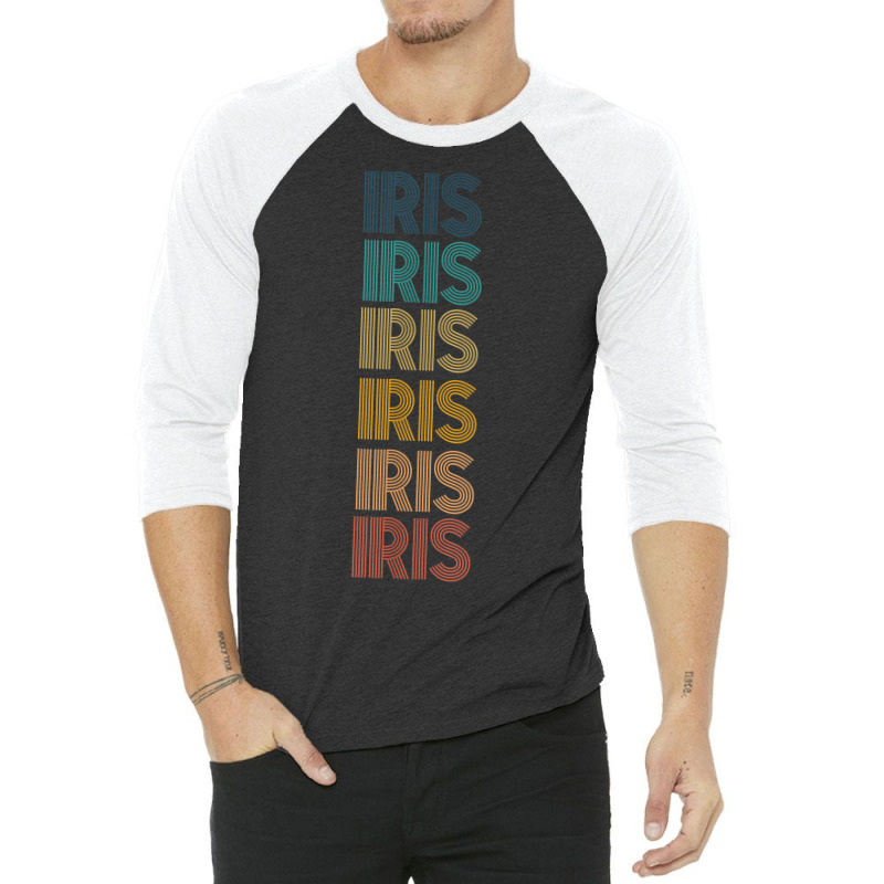 Retro Vintage Iris Classic Name Cool 80s 90s 3/4 Sleeve Shirt | Artistshot