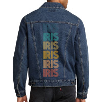 Retro Vintage Iris Classic Name Cool 80s 90s Men Denim Jacket | Artistshot