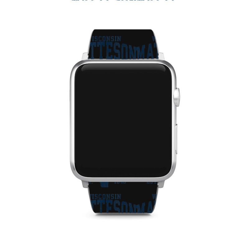 Matteson Wisconsin Wi Vintage Athletic Navy Sports Design Apple Watch Band | Artistshot