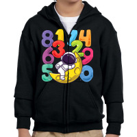 Number Learning Calculator Costume Matc Day Math Outfit Kids Youth Zipper Hoodie | Artistshot