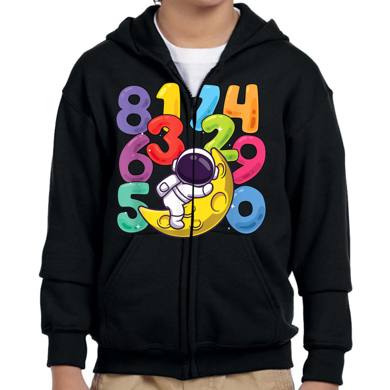 Number Learning Calculator Costume Matc Day Math Outfit Kids Youth Zipper Hoodie by Piggy | Artistshot