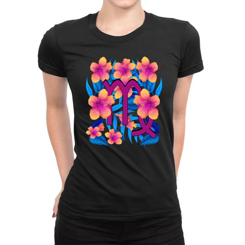 Floral Virgo Zodiac Ladies Fitted T-Shirt by autlu2024 | Artistshot