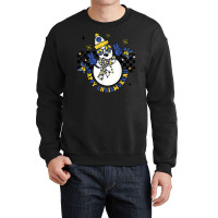 Retro Happy Chrismukkah Snowman Jewish Holiday Groovy Crewneck Sweatshirt | Artistshot