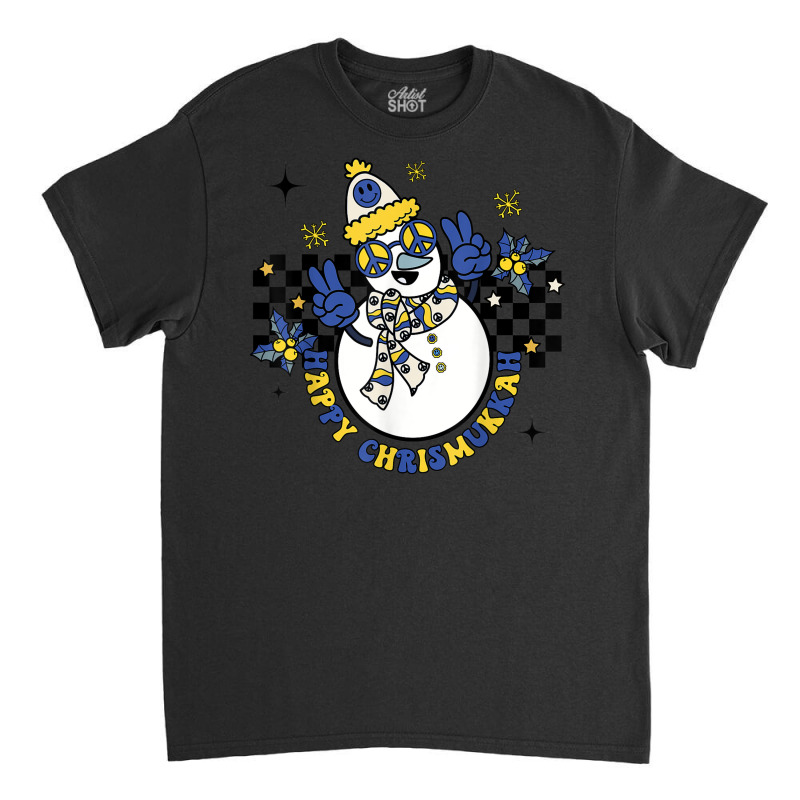 Retro Happy Chrismukkah Snowman Jewish Holiday Groovy Classic T-shirt | Artistshot