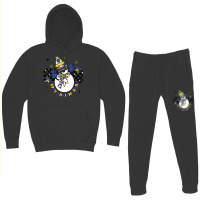 Retro Happy Chrismukkah Snowman Jewish Holiday Groovy Hoodie & Jogger Set | Artistshot