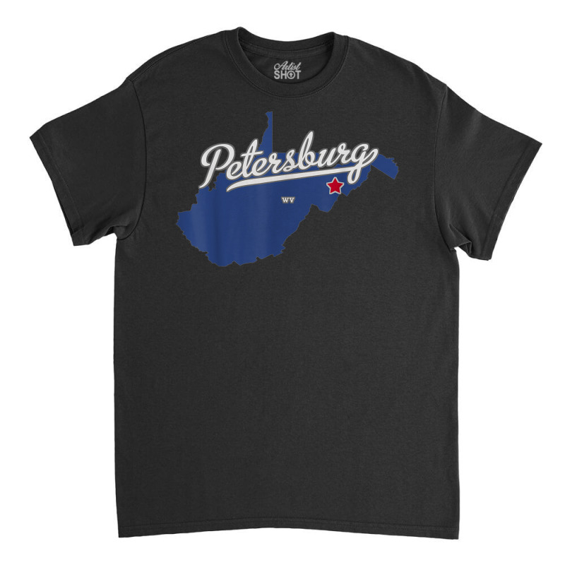 Petersburg West Virginia Wv Map Classic T-shirt by Hulk | Artistshot