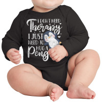 Penguin Therapy Sea Ocean Arctic Bird Distressed Long Sleeve Baby Bodysuit | Artistshot