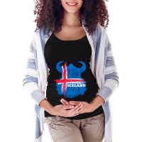 Iceland Flag Soccer Icelandic Football Fan Maternity Scoop Neck T-shirt | Artistshot