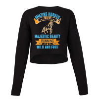 Womens Amazing Horses Truest Majestic Beauty Running Wild And Free V N Cropped Sweater | Artistshot