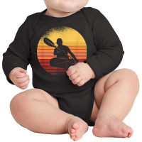 Retro Kayak Canoe Sunset Kayaking Paddling Kayaker Long Sleeve Baby Bodysuit | Artistshot