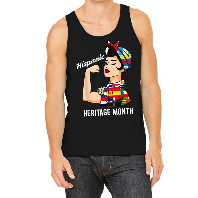 National Hispanic Heritage Month Woman Latin Culture Flags T Shirt Tank Top by puetzee | Artistshot