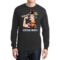 National Hispanic Heritage Month Woman Latin Culture Flags T Shirt Long Sleeve Shirts | Artistshot