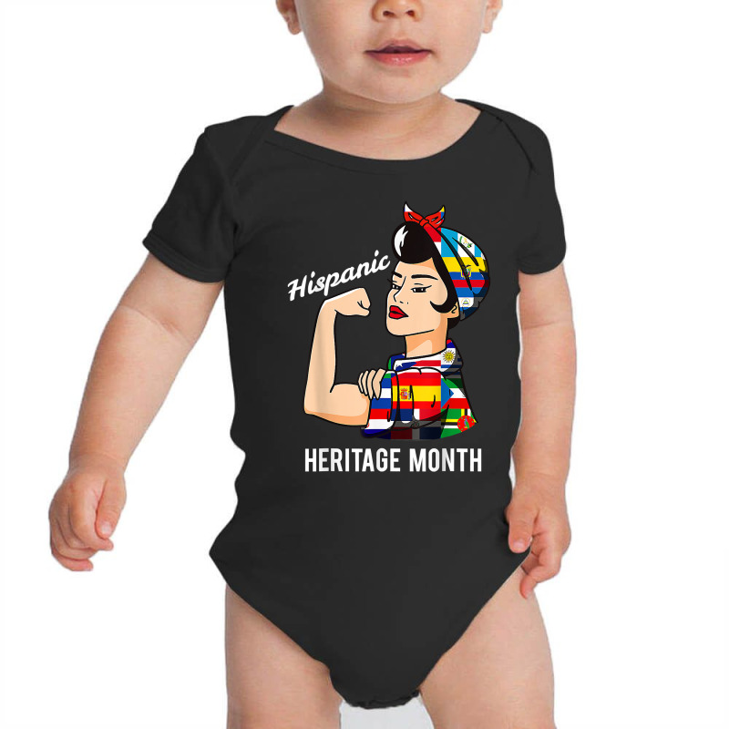 National Hispanic Heritage Month Woman Latin Culture Flags T Shirt Baby Bodysuit by puetzee | Artistshot