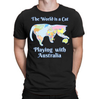 Funny World Is A Cat Playing Map T-shirt | Artistshot