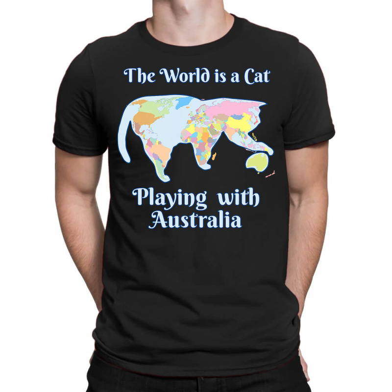 Funny World Is A Cat Playing Map T-shirt | Artistshot