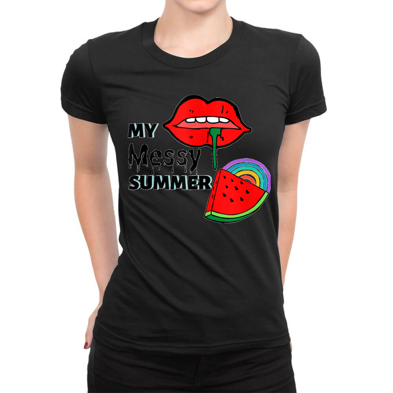 Out For Summer, Pride, Watermelon, Vacation Tank Top Ladies Fitted T-Shirt by AngelinaMarie | Artistshot