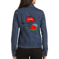 Out For Summer, Pride, Watermelon, Vacation Tank Top Ladies Denim Jacket | Artistshot