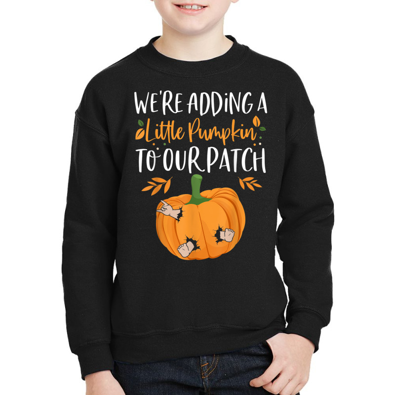 We're Adding A Little Pumpkin To Our Patch Pumpkin Pregnancy T Shirt Youth Sweatshirt | Artistshot