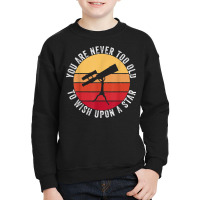 Retro Vintage Telescope Science Stars Planets For Men Boys Youth Sweatshirt | Artistshot