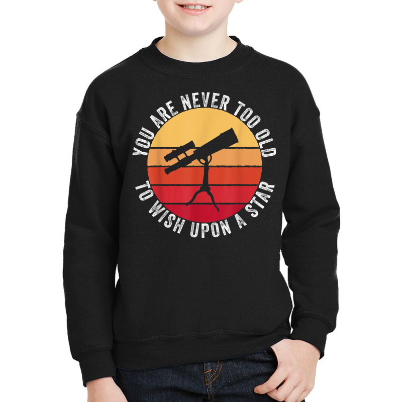 Retro Vintage Telescope Science Stars Planets For Men Boys Youth Sweatshirt | Artistshot