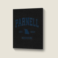 Parnell Missouri Mo Vintage Athletic Navy Sports Design Portrait Canvas Print | Artistshot