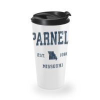 Parnell Missouri Mo Vintage Athletic Navy Sports Design Travel Mug | Artistshot