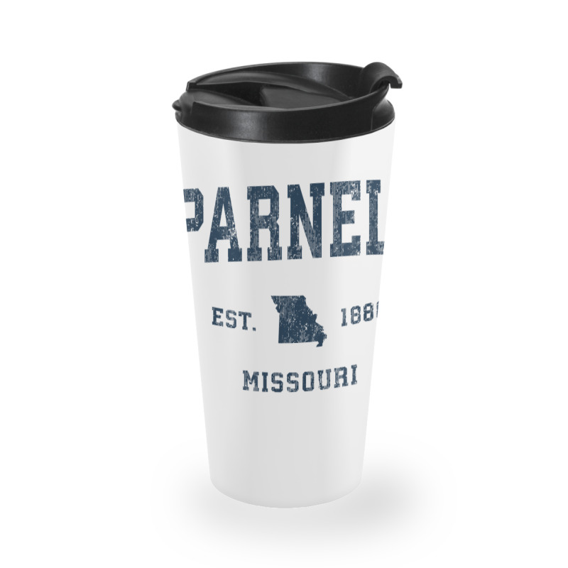 Parnell Missouri Mo Vintage Athletic Navy Sports Design Travel Mug | Artistshot