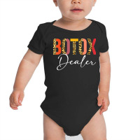 Womens Botox Dealer Esthetician Nurse Injector Half Leopard Print V Ne Baby Bodysuit | Artistshot