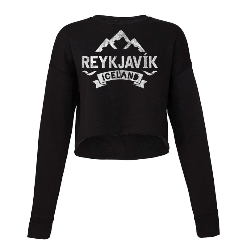 Vintage Reykjavik Iceland Shirt Cropped Sweater by cm-arts | Artistshot