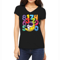 Number Learning Calculator Costume Matc Day Math Outfit Kids Women's V-neck T-shirt | Artistshot