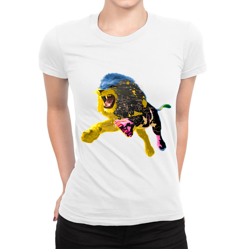 Lion Ladies Fitted T-Shirt by Zelko | Artistshot