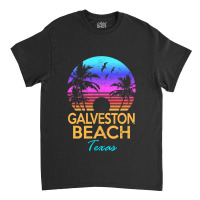 Galveston Beach Texas Summer Vacation Vintage Sunset Graphic Classic T-shirt | Artistshot