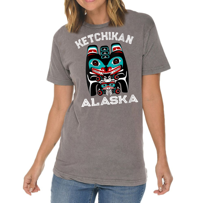 Womens Indigenous Ketchikan Alaska Native American Art Indian Bear V N Vintage T-Shirt by cm-arts | Artistshot