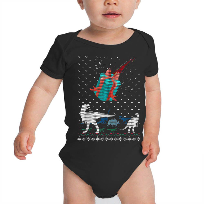 Ugly Christmas Dino Invasion Christmas Meteorite Xmas Baby Bodysuit by Swiss | Artistshot