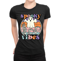 Spooky Vibes Asl Hands American Sign Language Boo Halloween T Shirt Ladies Fitted T-shirt | Artistshot