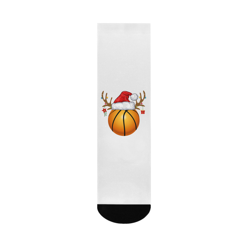 Funny Basketball Reindeer Santa Hat Christmas Holiday Gifts Crew Socks | Artistshot