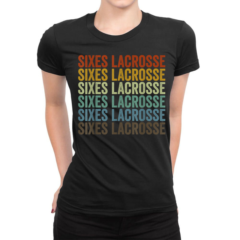 Sixes Lacrosse Sports Retro Ladies Fitted T-Shirt by Queenie | Artistshot