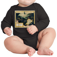 Vintage Americas Map (1590) Long Sleeve Baby Bodysuit | Artistshot