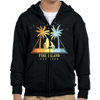 Surfboard Beach Fire Island New York Youth Zipper Hoodie | Artistshot