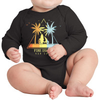 Surfboard Beach Fire Island New York Long Sleeve Baby Bodysuit | Artistshot