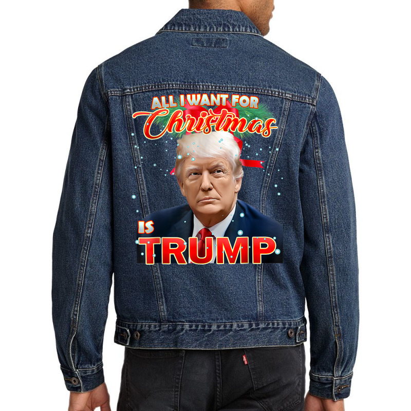 Trump 2024 I Want Trump This Christmas Men Denim Jacket | Artistshot