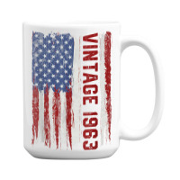 Vintage 1963 Usa American Flag 60 Years Old 60th Birthday 15 Oz Coffee Mug | Artistshot