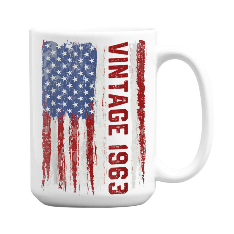 Vintage 1963 Usa American Flag 60 Years Old 60th Birthday 15 Oz Coffee Mug | Artistshot