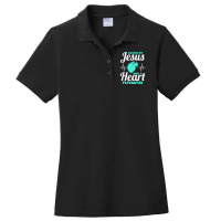 Saved By Jesus And A Heart Donor Organ Donation Awareness Ladies Polo Shirt | Artistshot