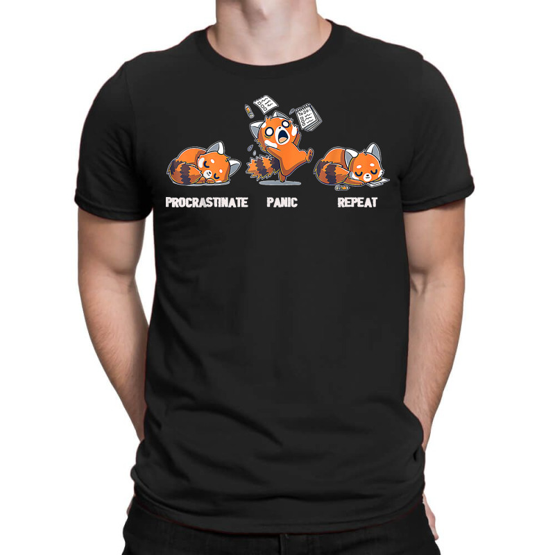 Procrastinate Panic Repeat Shirt Daily Distressed Red Pandas T Shirt T-shirt | Artistshot