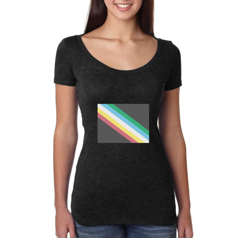 Disability Pride Flag Women's Triblend Scoop T-shirt by DonnaClifton | Artistshot